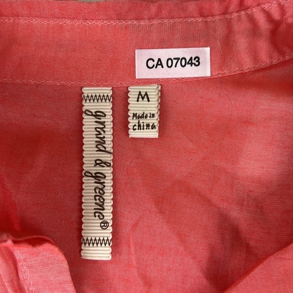 grand & greene coral button down blouse - Picture 3 of 10